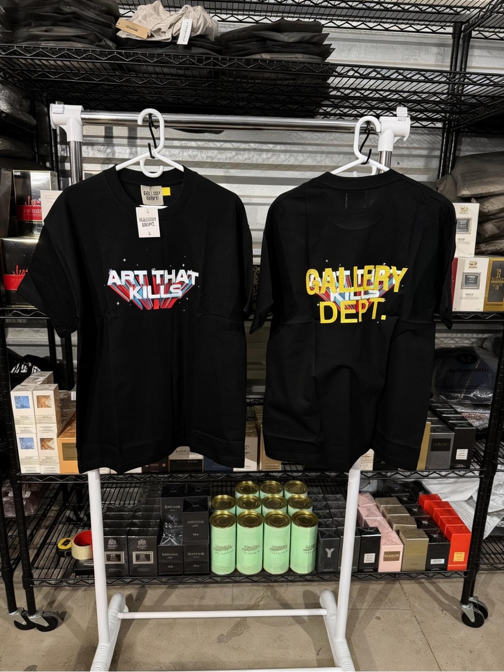 Black Tee with Multicolor Front & Back Graphics
